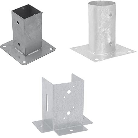 Pfostenträger Aufschraubhülse Pfostenschuh Stützenfuß Pfostenanker Feuerverzinkt Eckig: 91x150x2 mm