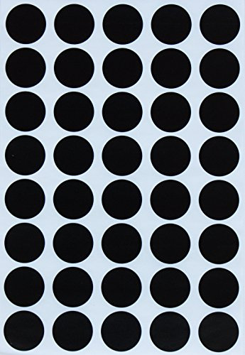 Royal Green Runde Klebeetiketten zum Beschriften auf Inventar und Beschriftung, Preispunkt-Aufkleber, 1,9 cm, 2000 Stück (schwarz)