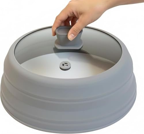 Mikrowellen Abdeckung 27cm, Mikrowelle Abdeckung Glas, 1 Dampf-Öffnungen