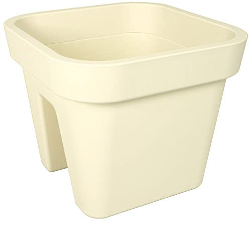 MePla - Balkonkasten Lobelia - wetterfestes Pflanzgefäß - UV-beständiger Kasten - Pflanzentkasten - Balkonkasten - 29x29 cm - Creme