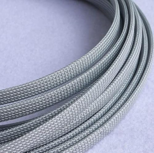1M 3/4/6/8/10/12/14/16mm Wide Braided PET Expandable Sleeving Wrap Wire Cable Sleeve Sheath Insulation Nylon Expand 200%-Gray,6mm Wide