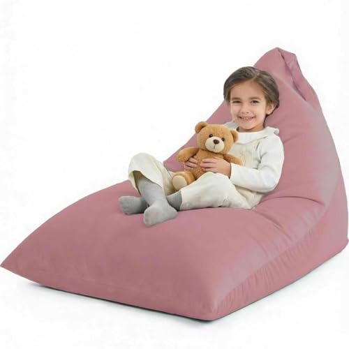 Nobildonna Fodera per poltrona sacco (senza imbottitura), per adulti e ragazzi, copertura in velluto spesso, 400 l (doppio rosa, grande)