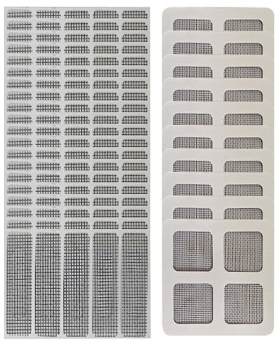 110Pcs Réparation De Fenêtres Ruban Auto-Adhésif Pour Anti Insectes Moustiq,Réparer les Toile Moustiquaires Ruban à Mailles en Tissu De Réparation Fibre De Verre Patch étanche Pour Fenêtre De De écran