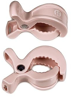 Petite&Mars PEG, clip per passeggino, set di 2 mollette per passeggino, clip per il fissaggio di coperte e coperte, coperte, panno per l'allattamento o giocattoli per bambini (rosa)
