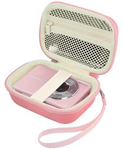 Leayjeen Custodia per fotocamera digitale compatibile con Umipyiza/DPFIHRGO/YLSHGXFC/FAYIBUY/Amdeurdi, design rigido Eva Proteggi la tua fotocamera doppia (solo custodia) Nero, Colore: rosa., m