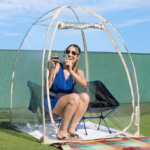 TopGold Sportzelt, transparentes Blasenzelt, wetterfest, Pod-Iglu-Zelt, Winter, Pop-Up-Zelt für draußen, Iglu-Kuppel, Fußballzelt, kaltes Wetter, Zelt für 1–2 Personen, 127 x 127 x 162 cm H