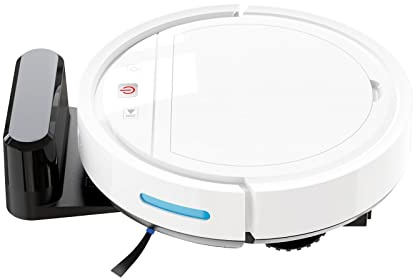 Robot Mop Robot Aspirapolvere Ricarica automatica App Telecomando Pulitore Polvere Collettore di peli Pulizia tappeti Spazzatrice Robot Aspirador (Color: White, Size: EU)