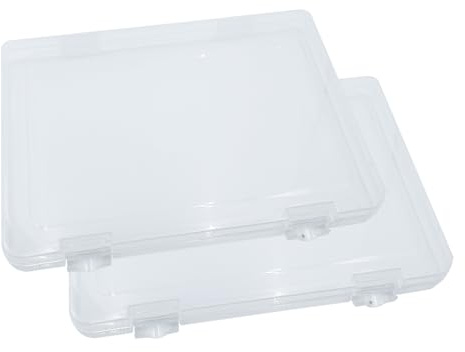 WYAN 2 Stück A4 Ordner Aufbewahrungsboxen,Klare Kunststoffperlen Aufbewahrungsbehälter Box,Rechteck Perlenhalter Kunststoffkoffer,Baustein Organizer,für die Speicherung von Elementen