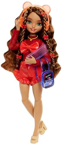 Barbie Dream Besties Playset, Teresa Posable Fashion Doll with Brown Hair & Hairstyling Clips, 10 Video Game-Themed Accessories, HYC23