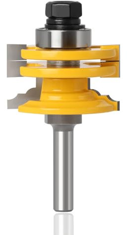 Mesee Gehrung Verleimfräser, Groove und Tongue Zunge und Nut Set, 8mm Schaft Nut- und Federfräser Set, ​Oberfräse Lock Miter Router Bit für DIY CNC Graviermaschine Trimmmaschine Holzbearbeitung