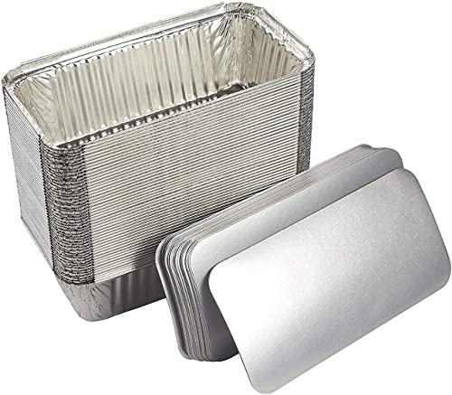 JMS we create smile No.6A Aluminium Foil Food Containers with Lids Silver Tin Foil 660ML Catering Containers Takeaway Tubs Cooking Baking Meal Prep Takeout Roasting Food Storage (250 Pcs)
