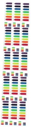 Operitacx 5 Stück 6 transparentes Pfeiletikett Neonlichtschild farbige Tabs Bücherregale Etiketten Lesezeichen Registerkarten für Papierseiten Notizbuch Blatt Papier Textmarker Aufkleber