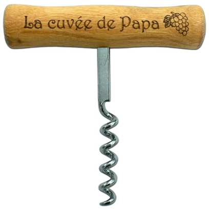 Ernestine - Korkenzieher Papa - personalisierte Geschenkidee für Männer, Vater, Geburtstag, Vatertag, Weihnachten - Sommelier aus Holz mit Gravur - Geschenk Papa - professioneller Korkenzieher in