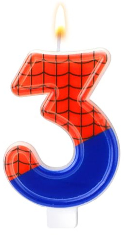 Velas de Cumpleaños con Temática de Araña, Vela con Número de Cuadrícula Vela para Decoración de Tartas para Fiesta de Cumpleaños de Niño Suministros para Fiesta de Halloween (3)