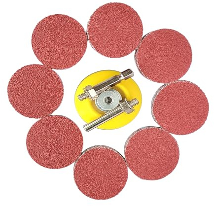 Wanmutrun 100 Pièces Papier Abrasif Set Hook and Loop 50mm Grain60 Disques Abrasifs Pour Petites Polisseuses