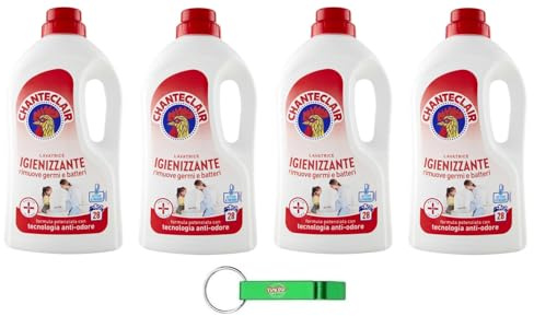 4x Chanteclair Lavatrice Hygiene - Flüssigwaschmittel für die Waschmaschine - Waschmittel 28 Wäschen 1260ml + Beni Culinari Kostenloser Schlüsselanhänger