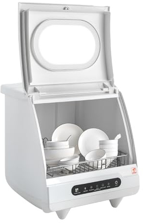 Lave-vaisselle sans installation pour lave-vaisselle portable, irrigateur rotatif à 360 °C, 2 modes de lavage, porte-panier pour couverts et tuyau d'eau, convient pour la maison, le bureau, la cuisine
