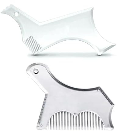 2 Pack | Bartschablonen für Spitzbart, Koteletten, Hals, Schnurrbart | Bartstyling Tool | Bartkonturschablone | Bartlinienvorlage