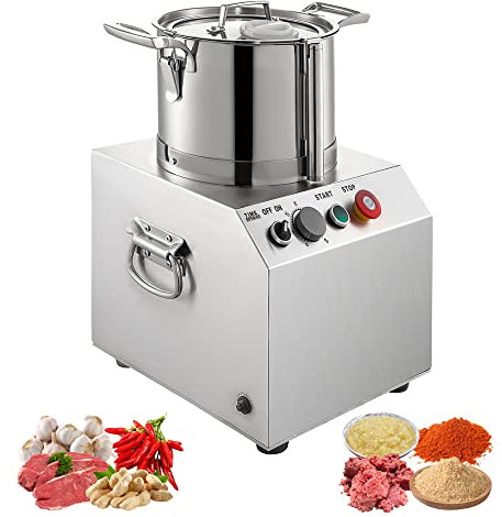 SmPinnaA Robot da Cucina Professionale, Affettatrice Elettrica per Verdure in Acciaio Inossidabile 220 V 1400 Giri/Min, Lame Staccabili, Trita Rapidamente One-Touch Tritatutto per Carne FET,15L