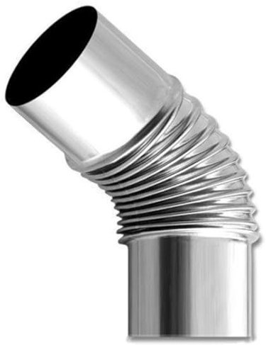 45/90°-Rohrbogen Ø 60mm, Edelstahl-Ofenrohr-Rohrbogen-Auspuffrohr, Kamin-Gewindebogen 2,36-Zoll-Ofenrohr-Rohrbogen, Hitzebeständiges Rauchrohr(45° elbow)
