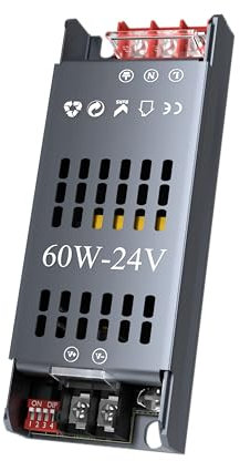 HOOLED LED Trafo 230V 60W 2,5A -Treiber Netzteil für LED Streifen, flackerfrei & geräuschlos, 5-fach Schutz, Eingang 220–240V AC auf Ausgang 24V DC 1er Pack