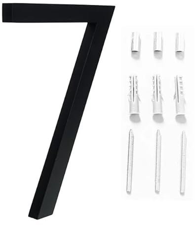 Numero Civico Esterno 5,6 pollici 142 mm indirizzo di lusso grandi numeri civici moderno oro nero argento segnaletica galleggiante cifre esterne cartello cassetta postale #0-9 Numeri Civici Esterni(7)