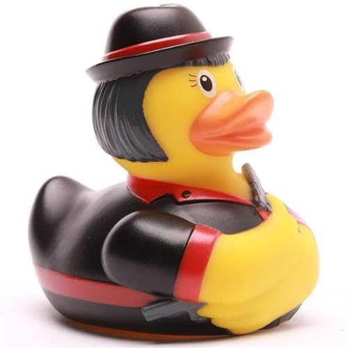 Duckshop I Badeente Gangster Braut inkl. Quietscheentchen-Schlüsselanhänger im Set I L9cm I Quietscheente I Geschenk für Serien-Fans I Geschenk für Film-Fans