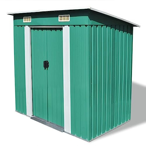 Pelouse et jardin, vie extérieure, structures extérieures, abris de jardin, garages et abris de voitureAbri de jardin en métal vert