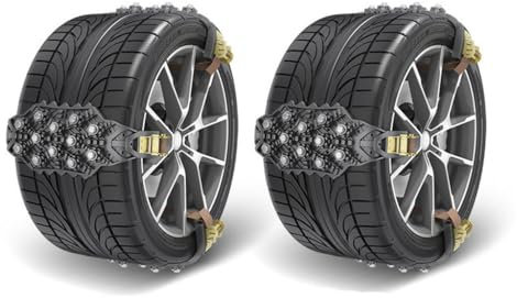 QSCGEBUJ Auto Schneeketten für Clio 2012-2016,Winter Reifen Notfall Anfahrhilfe rutschfest Langlebige Außendekoration Zubehör,A1-6 Pieces Black