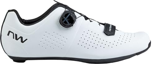 Northwave Storm Carbon - Chaussures vélo Route Homme Semelle Morph Carbon rigidité 13 Respirantes Fermeture SLW3 Velcro précis Adjustment, Blanc EU 47