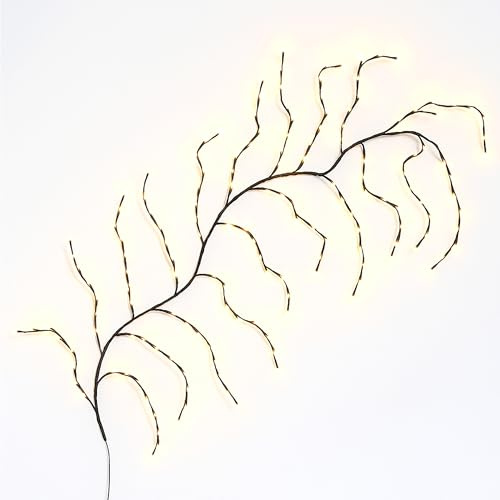 Gartenpirat Lichterkette Weidenrebe 160 LED warmweiß mit Timer Baumzweige Lichterzweige Ast Wanddeko für Innen und Außen