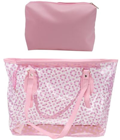 WATIIFUFU Lässige Tragetasche mit Reißverschluss für Damen Handtasche für Den Strand Punktemuster