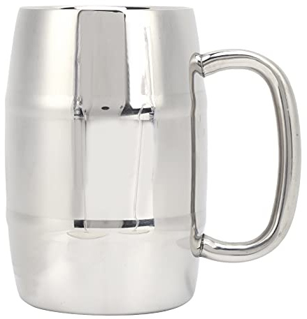 Sorandy Edelstahl-Bierkrug, Doppelt Isolierter Fassbecher, Bierkrug mit Breitem Griff Zum Trinken von Heißen, Kalten Getränken Im Innen- und Außenbereich, für Partys