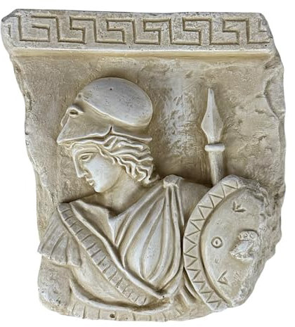 Small Athena Minerva Greek Roman Goddess Wall Décor Hard Plaster Relief 6.7 in