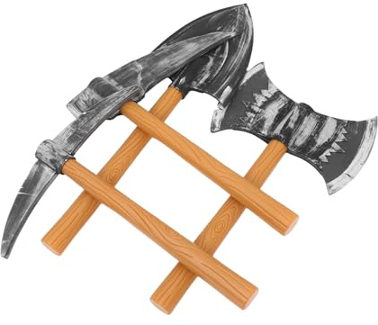 Healvian 4pezzi Piccone in Finto Accetta Puntello Set Accessori Per Halloween Cosplay Costume Scenografia Adulti Performance
