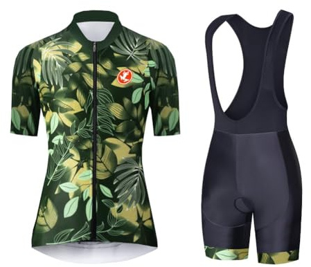 UGLY FROG Fahrradbekleidung Set – Damen Komplettanzug Radtrikot + Trägerhose mit 5D-Gel-Polsterung Antistoß