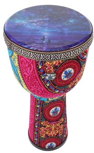 Kisangel Djembe Handtrommel Geeignet als Tanzrequisit und Sicheres Musikinstrument aus Pvc Leichte mit Filigranem Design für Erwachsene und Kinder
