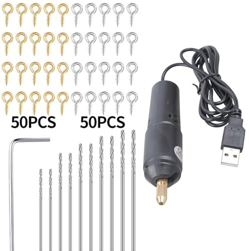 Electric Hand Drill Tools Set Electrical Pin Vise Kit with 10 Pcs Drill Bits for Resin Jewelry Making Electric Hand for Jewelry Making
