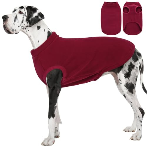 AOFITEE Hundepullover Grosse Hunde, Winter Warmer Fleece Hundemantel XXL | Weicher Hunde Pullover Fleece Hundepulli, Elastisch Hundeweste Pyjama Winterjacket Winddichter Pullover Labrador Windhund