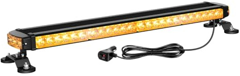 Willpower 26 tums LED-stroboskopisk ljusstång, 54 LED, bärnstensfärgad magnetisk blinkande blixtljus för bil lastbil off road 4 x 4 fordon, dimljus 12 V 24 V