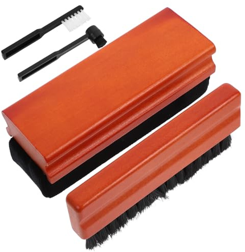 TOGEVAL Portable Vinyl Record Cleaning Set Kit with Wood Brushes and Sponge for CD Dvd Players and Recorders Precision Dust Removal Tool for Home and Travel Maintenance