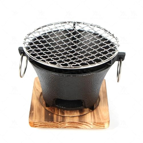 Inovey Tragbarer Outdoor-Grillofen aus Gusseisen, Durchmesser 160/200/240/260 mm, Holzkohlegrill, Heimgrill (240 mm)