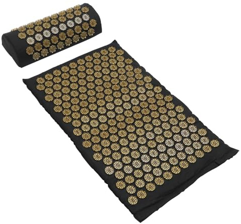 ROMISBABA 2 pezzi Tappetino e Cuscino da Massaggio Agopressione per Yoga e Relax Portatile in Cotone Traspirante Sollievo Tensione e Circolazione per Schiena e Collo