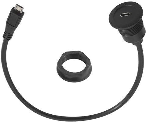 PENGLIN Micro USB Extension Cable, Micro USB 2.0 Male to Female Connector Flush Mount Cable,Support Charging and Data Transfer for for Car/Boat/Desktop(30cm/11.8in)