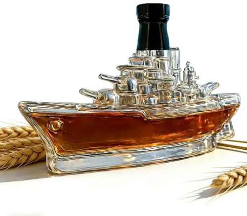 Fartygsformad Whiskykaraff, 300 Ml Handblåst Glasskulptur - Konstnärlig Spritförvaring Och Dekoration Av Hembar, Unik Present För Män, Bargods För Bourbon Skotsk Rom #2