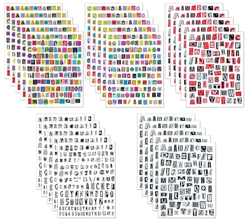 Auroriel 2775 Piezas Letras Vintage para Scrapbook con 25 Hojas De Etiquetas Pequeños Números En Estilo Collage Alfabetos Adhesivos para Manualidades Accesorios Diario Or