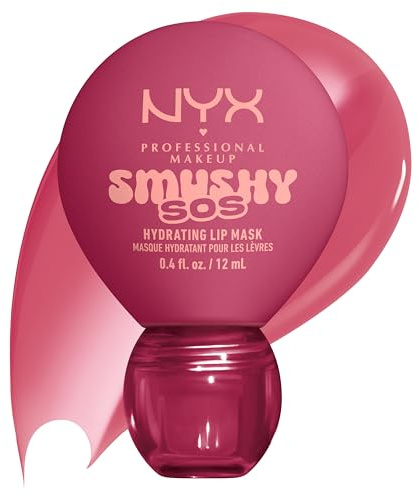 NYX Professional Makeup – Smushy SOS – Soin Lèvres Teinté 2-en-1: Baume Ultra-Glossy le jour & Masque Réparateur de nuit – Hydratation 12h – Parfumé - Rose Recharge