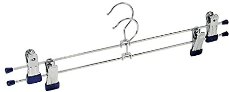 WENKO Klammernbügel Snap 40 2er Set verschiebbare Clips Silber glänzend