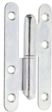 Alberts 341312 Cerniera sfilabile, tipo Parigi, dx e sx, zincato blu, 95 x 45 mm