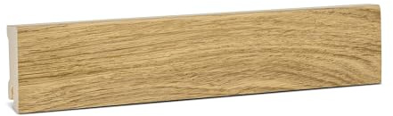 KGM Sockelleiste Modern Massivholz - Eiche, 2400 x 16 x 58 mm, 1 Stück | Fußleiste, Fichte-Träger furniert, lackierte Oberfläche, edle Holzoptik, für Wohnräume, PEFC-zertifiziert